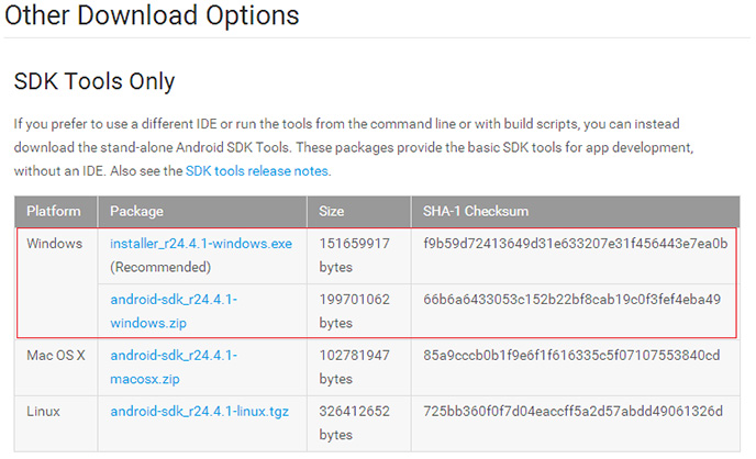 下载Android SDK