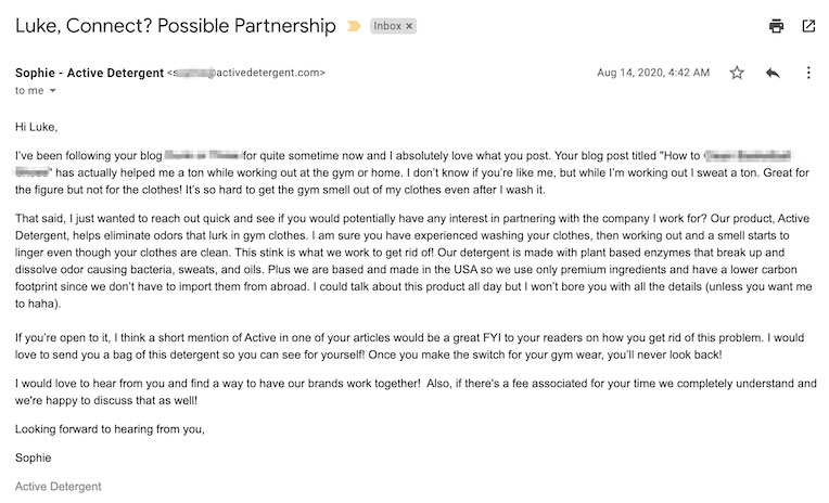 outreach email