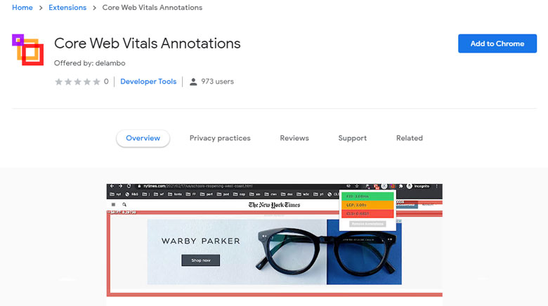 Core Web Vitals Annotations