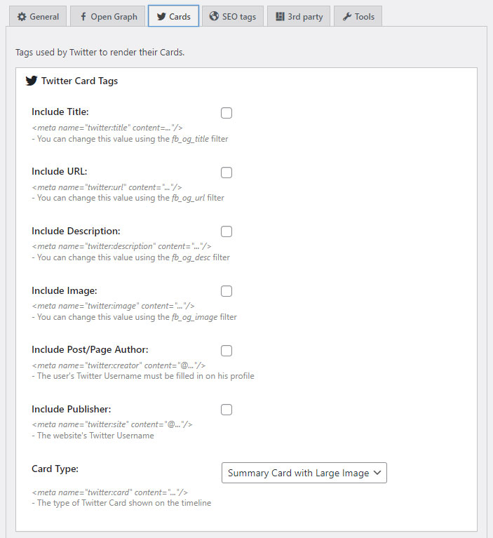 Open Graph and Twitter Card Tags