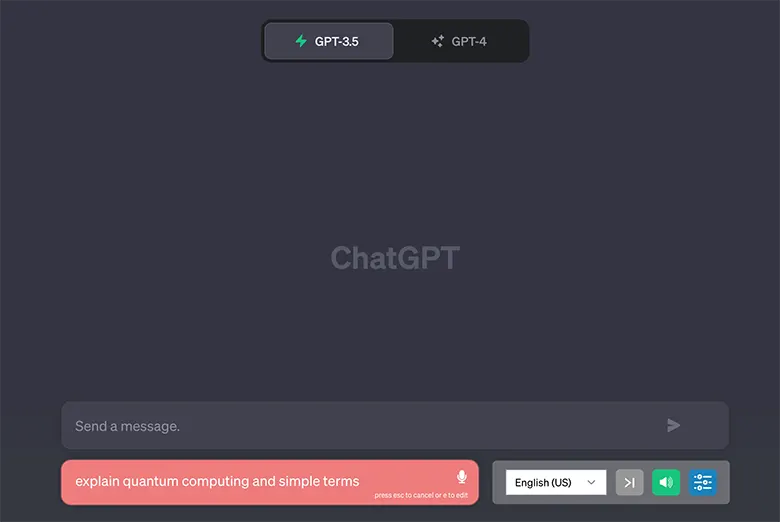 Voice Control for ChatGPT界面