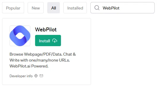 安装WebPilot