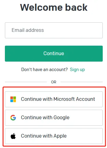 ChatGPT账号登陆界面